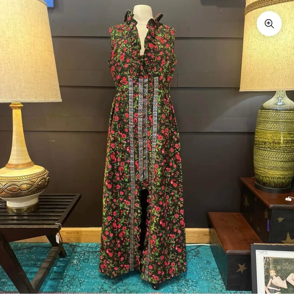 1970s Peacock Dress